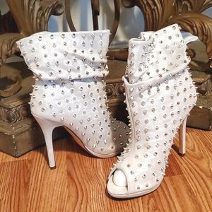 Liliana "Spiked"Silver Boots